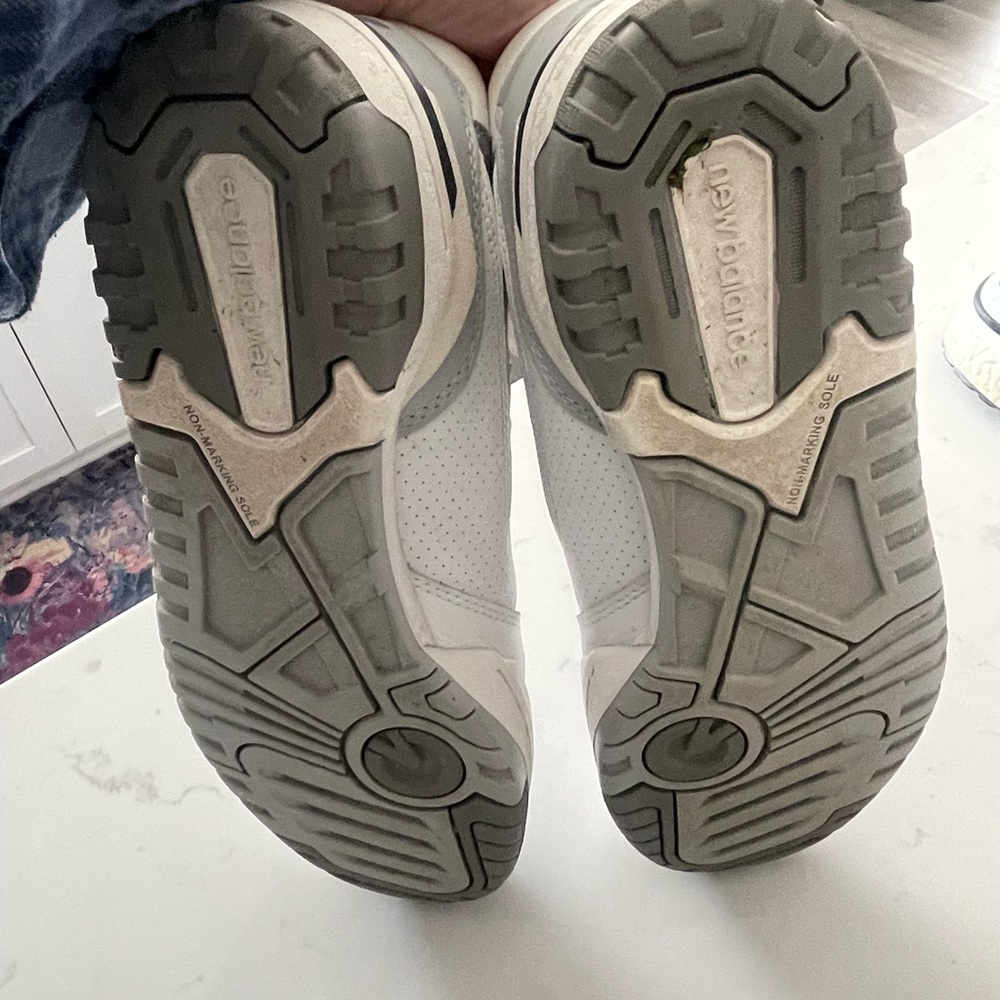 New Balance Men's White and Gray 550 Sneakers - Picture 4 of 5